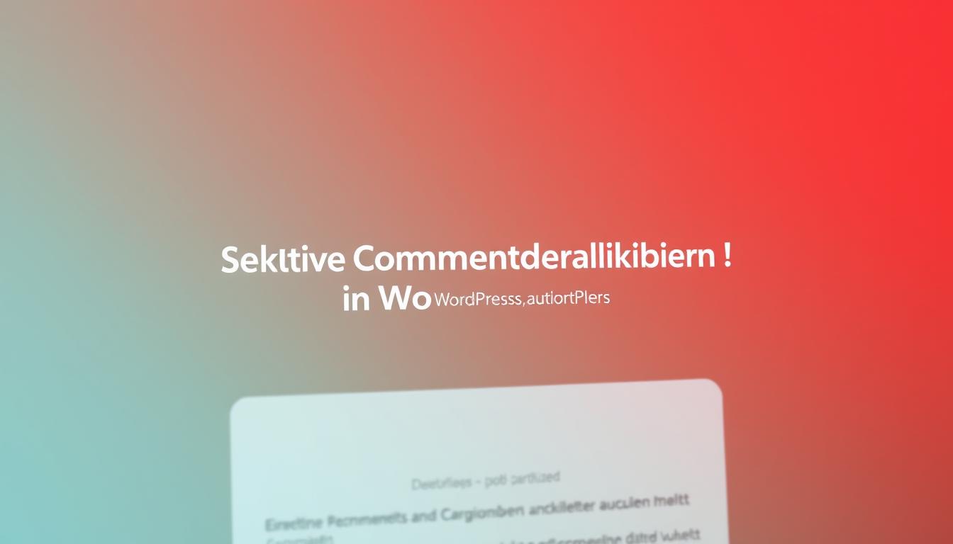 Selektive Kommentardeaktivierung in WordPress
